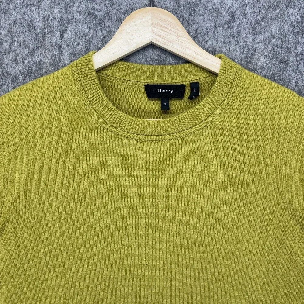 Theory Haider 100% Cashmere Sweater Men's Small Green Soft Luxury Preppy Knit